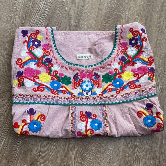 Vintage  Yzxdorwj bohemian embroidered floral cotton top ✨size m - Picture 7 of 7